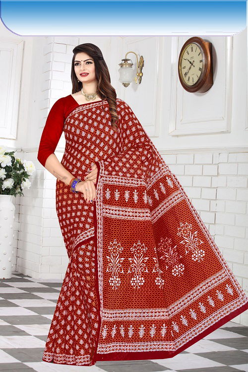 Dhoom 1 Casual Daily Wear Wholesale Cotton Printed Sarees
